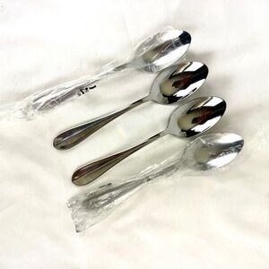 Brand New Cuisinart Elite Verona 4 Oval Tablespoons Soup Spoons Plastic Sleeves